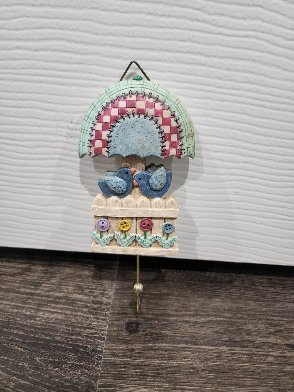 Russ Blue Bird Wall Hook with Pastel Accents